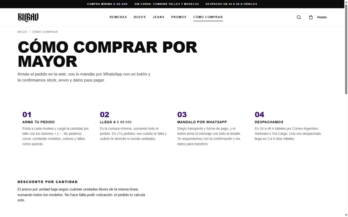Bilbao, Cómo comprar por mayor — escritorio
