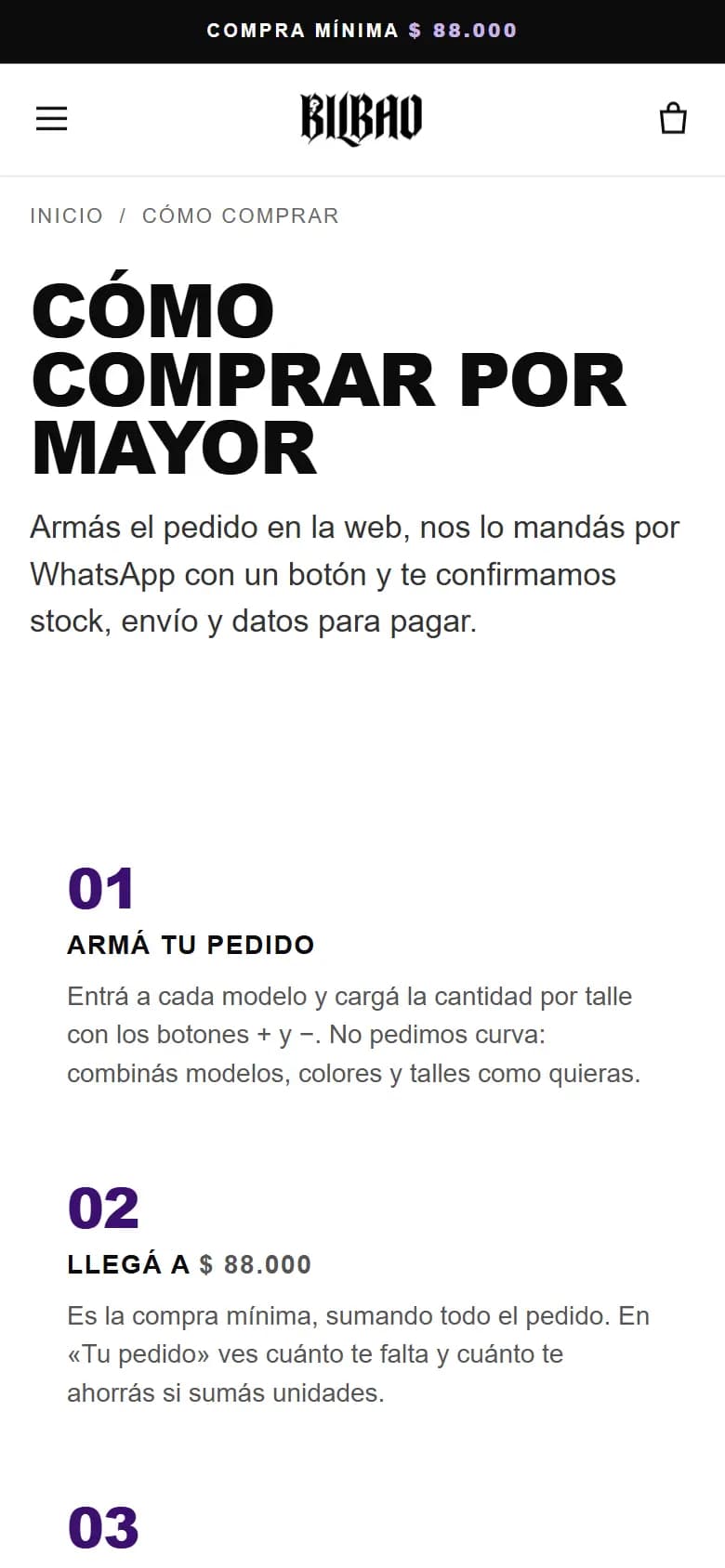 Bilbao, Cómo comprar por mayor — celular