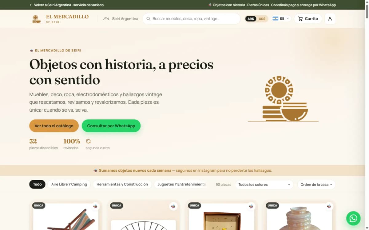 Seiri, Tienda «El Mercadillo» — escritorio