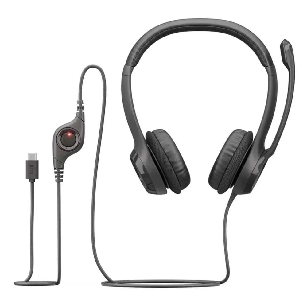 Auriculares Logitech H390 USB-C con microfono Negro