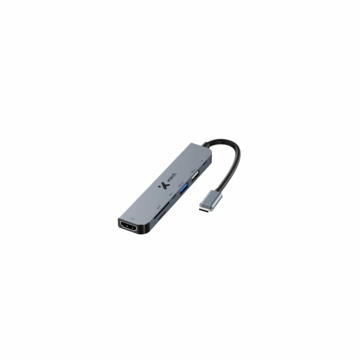 Adaptador Xtech, Multipuerto, 7 en 1, USB C