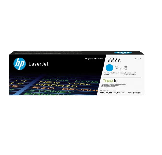 Tóner HP 222A Cian LaserJet W2221A