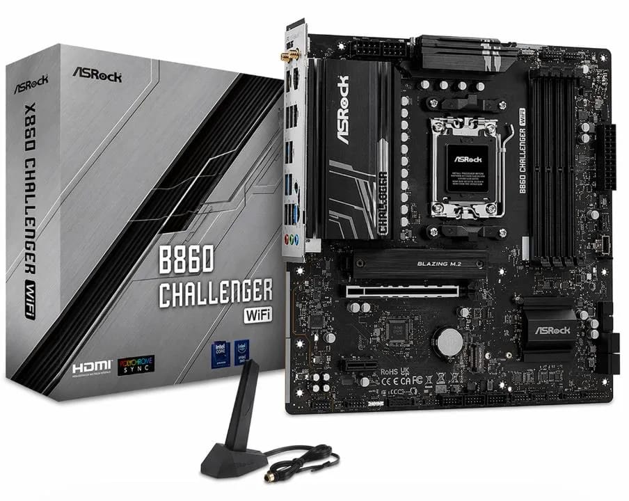 Motherboard (LGA1851) Asrock B860 Challenger WIFI DDR5 (MB-B860 Clwifi) (90-MXBUC0-A0UAYAZ)