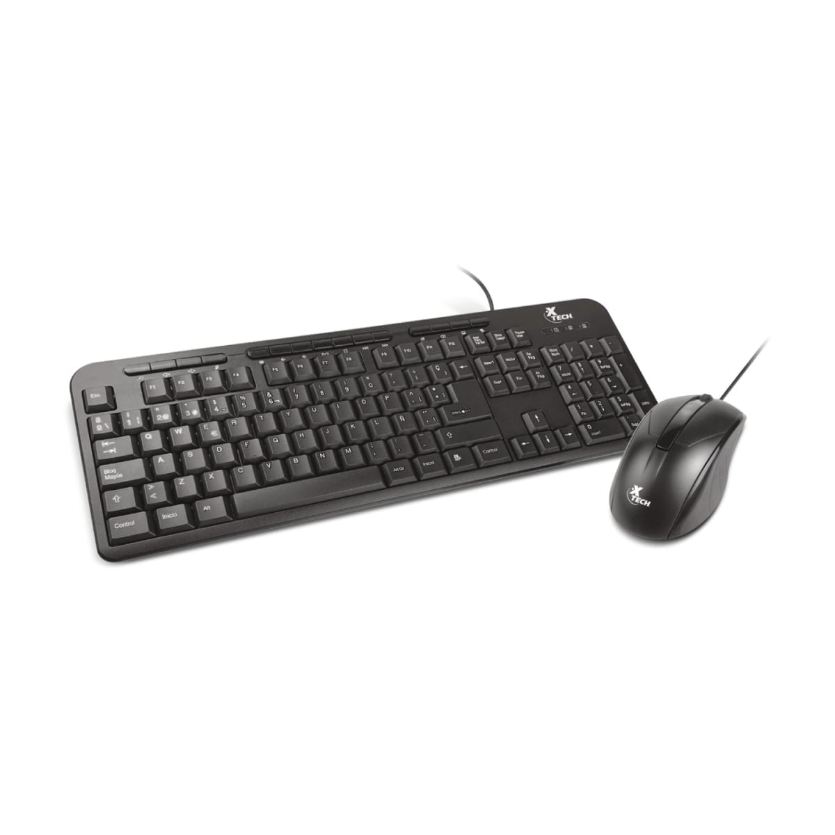 Teclado y Mouse con Cable XTECH XTK-301S Negro