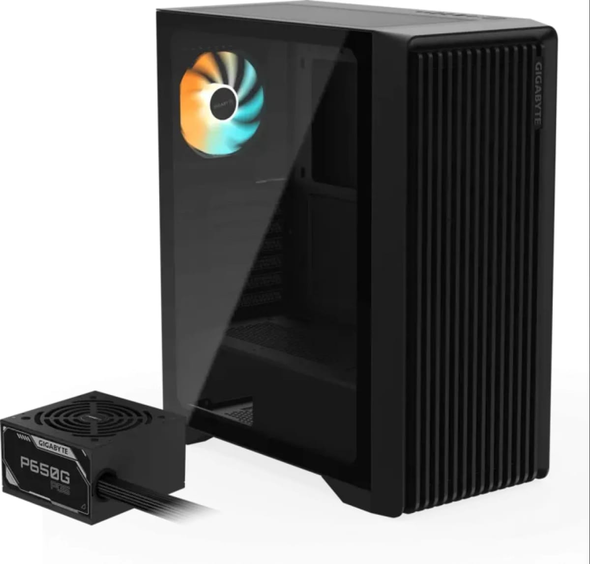 Gabinete gamer Gigabyte C103 Glass con fuente 650W 80 Plus Gold GB-C103GP65G5