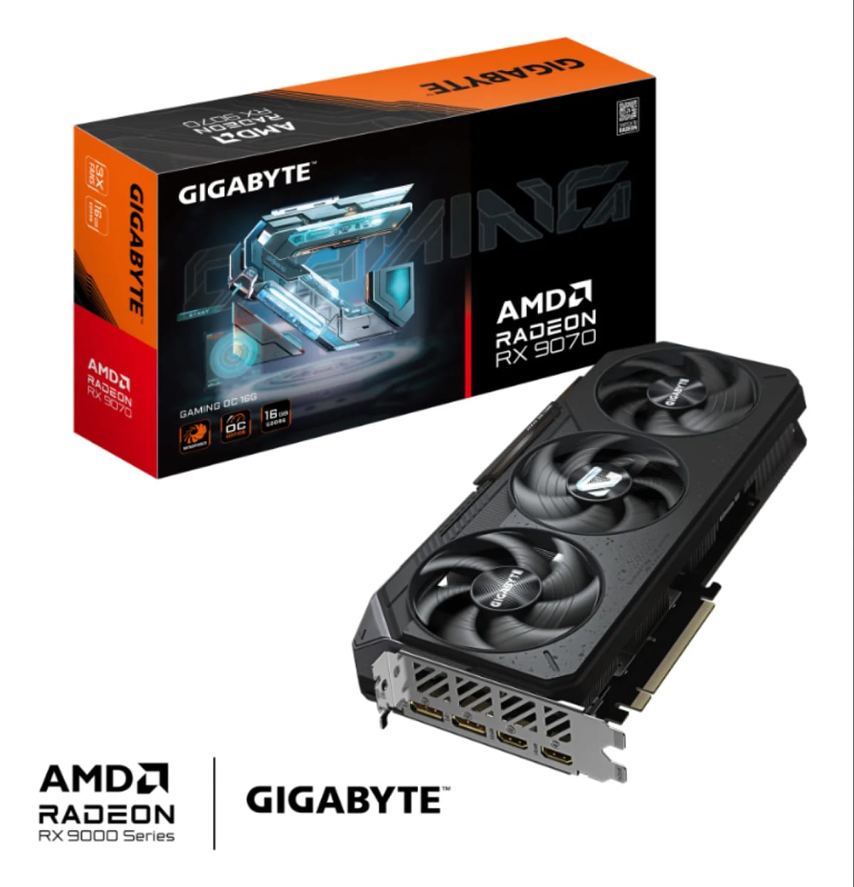 Placa de Video GIGABYTE AMD Radeon RX 9070 GAMING OC 16GB