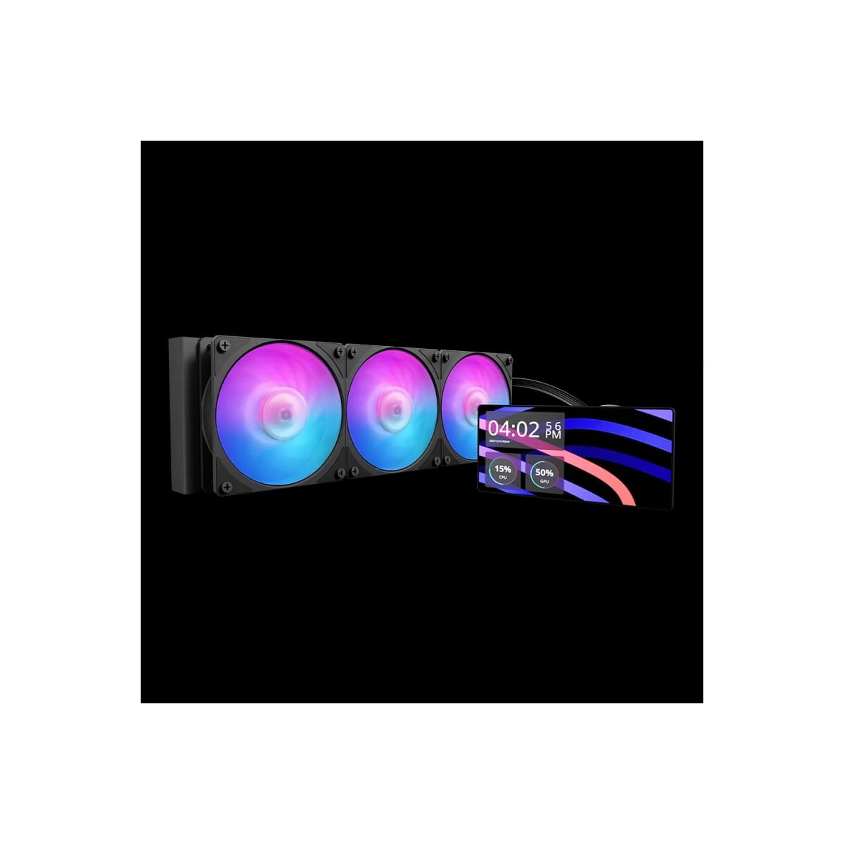 Water Cooler Cooler Master MasterLiquid Core LCD 6" 360 3 Fans 120mm ARGB Black
