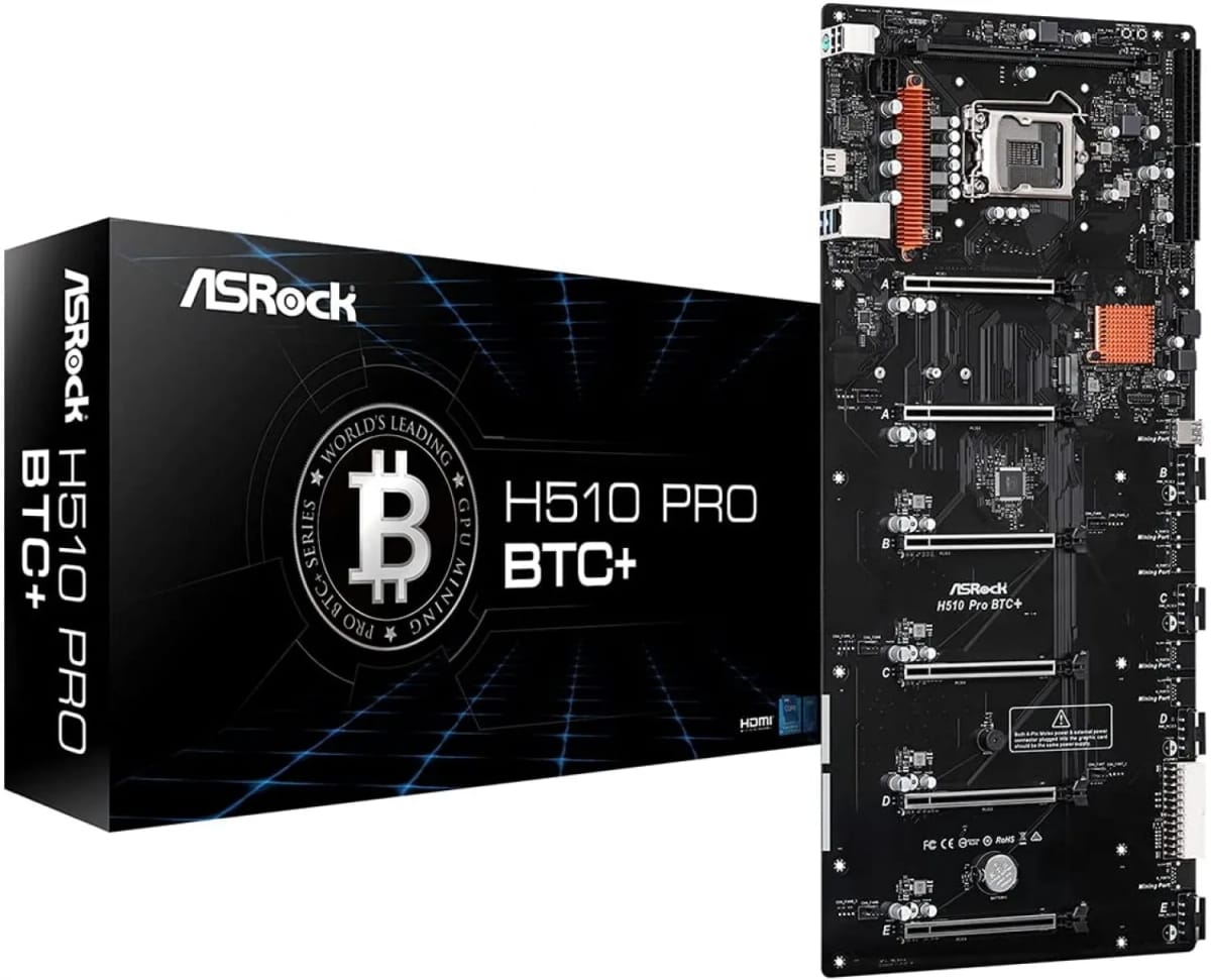 Motherboard ASROCK (LGA1200) H510 PRO BTC+ MINERIA PCI-Ex6