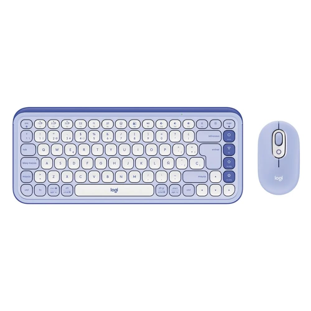Combo Logitech Teclado Y Mouse Pop Lila