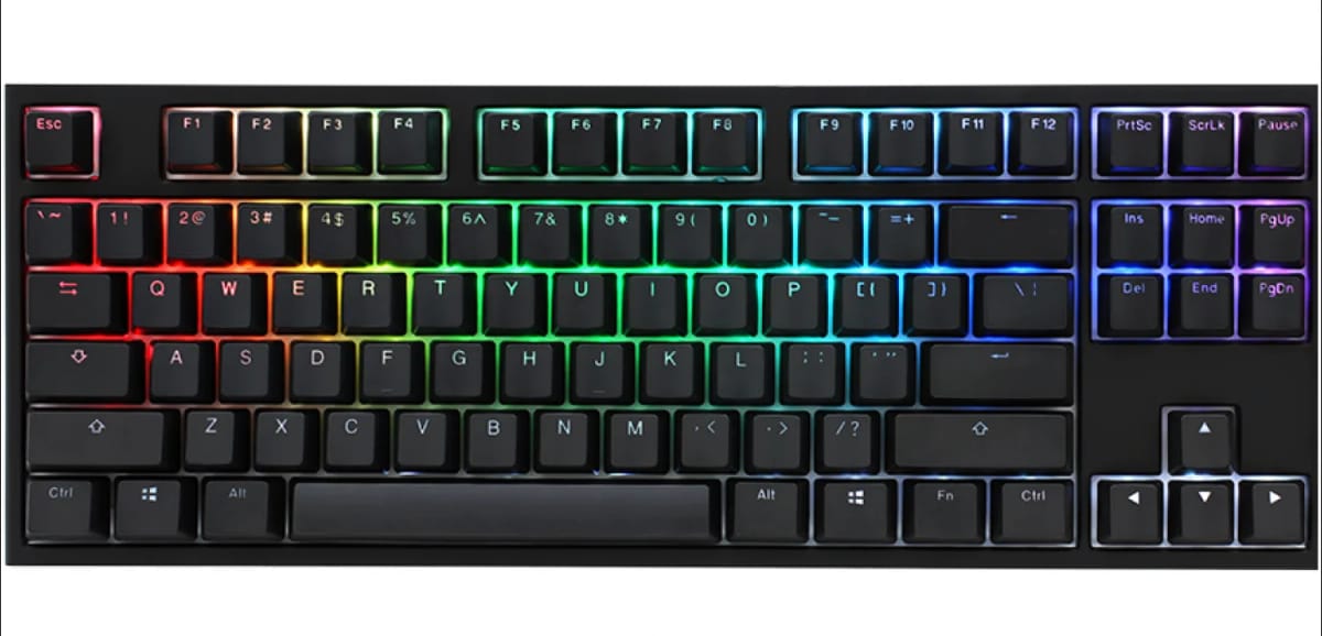 Teclado Gamer Ducky One 2 RGB Tkl Kailh Box Red Switch Double Shot Pbt Mecanico
