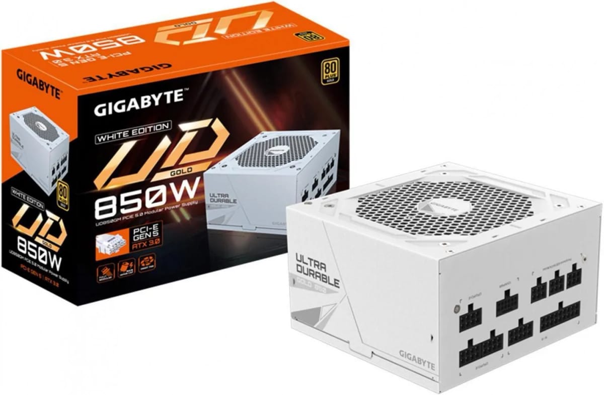 Fuente Gigabyte 850W 80 Plus Gold Full Modular White GP-UD850GM PG5W