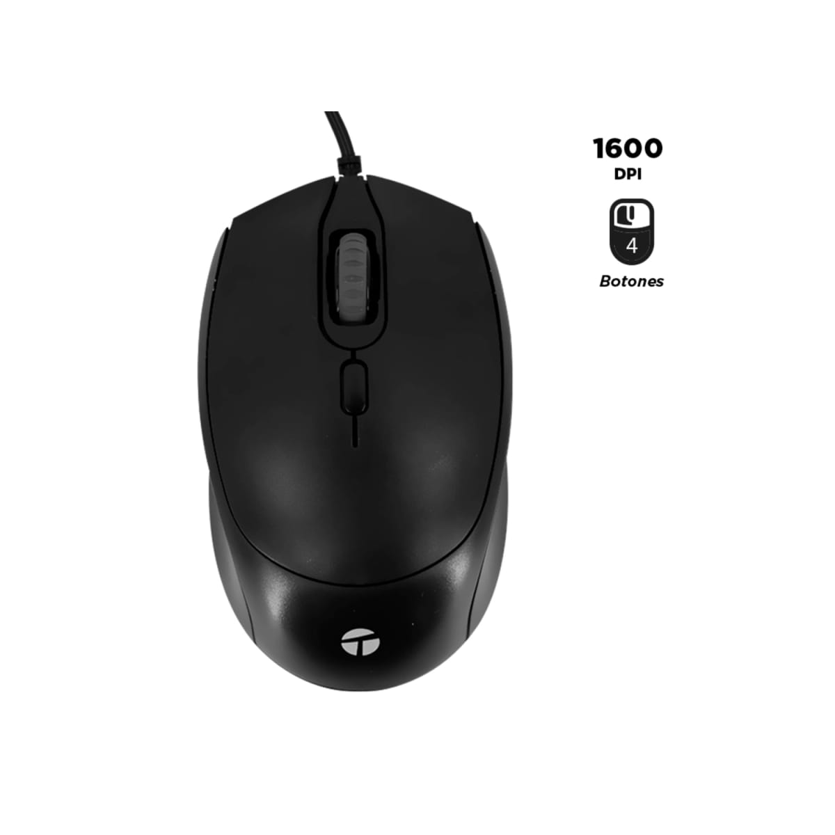 Mouse Teros TE-1222S con cable Black