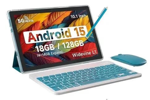 TABLET ANDROID 15 10” 18GB RAM 128GB EXPANSIÓN 2TB – 2 EN 1 CON TECLADO MOUSE Y STYLUS (CP20 Pro