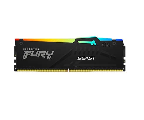Memoria Ram UDIMM KINGSTON Fury Beast 16GB DDR5 6000MHz Negro RGB CL36 1.35V