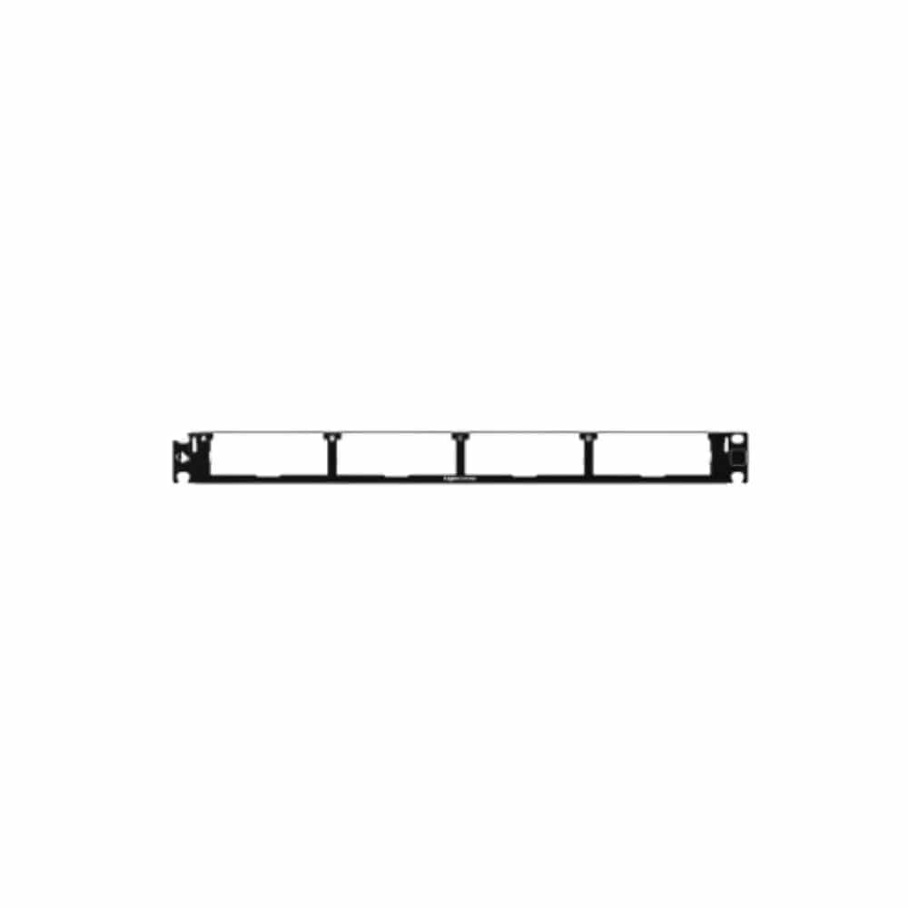 Fiber, Panel, LightVerse Combo, Rack Mount, 1U, Fixed Access, Empty, 4 Openings, Black, Shielded Flat Without Wire Manager