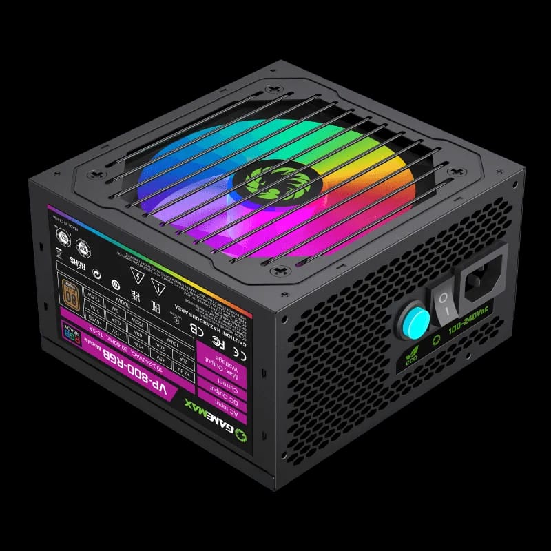 Fuente 800W Gamemax 80 Plus Bronze VP-800-M-RGB