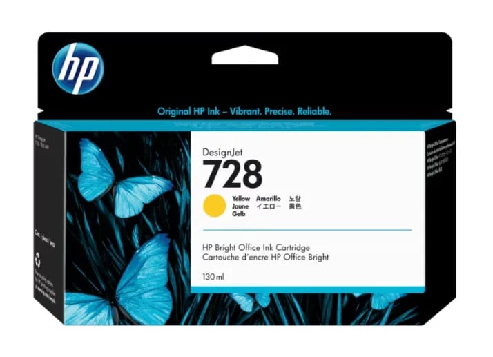 F9J65A HP 728 130-ml Yellow Ink Cartridge