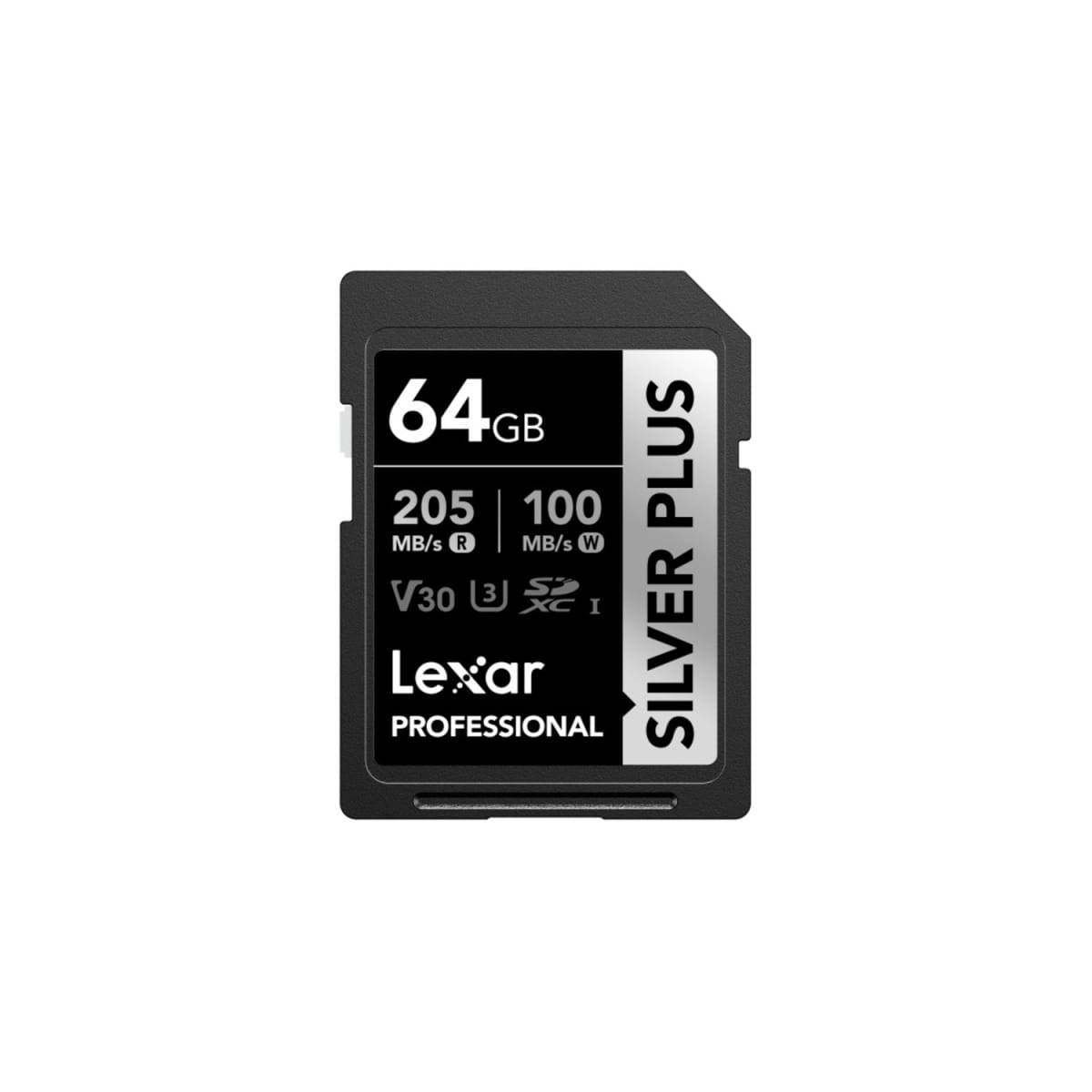 Tarjeta de memoria SDXC Lexar Silver Plus 64GB UHS-I U3 V30 LSDSIPL064G-BNNNG