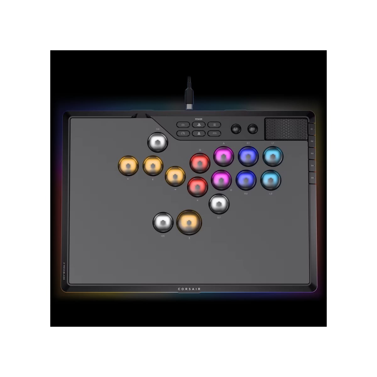 Controlador de juegos CORSAIR Novablade Pro Wireless Hall Effect Leverless Controller RGB LED MGX v2 Negro