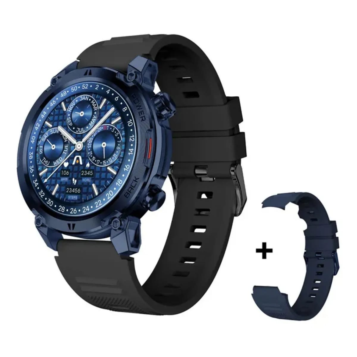 Smartwatch Argomtech C70 Blue Aluminium 2 Straps Incluided Black y Blue 1.39 Display