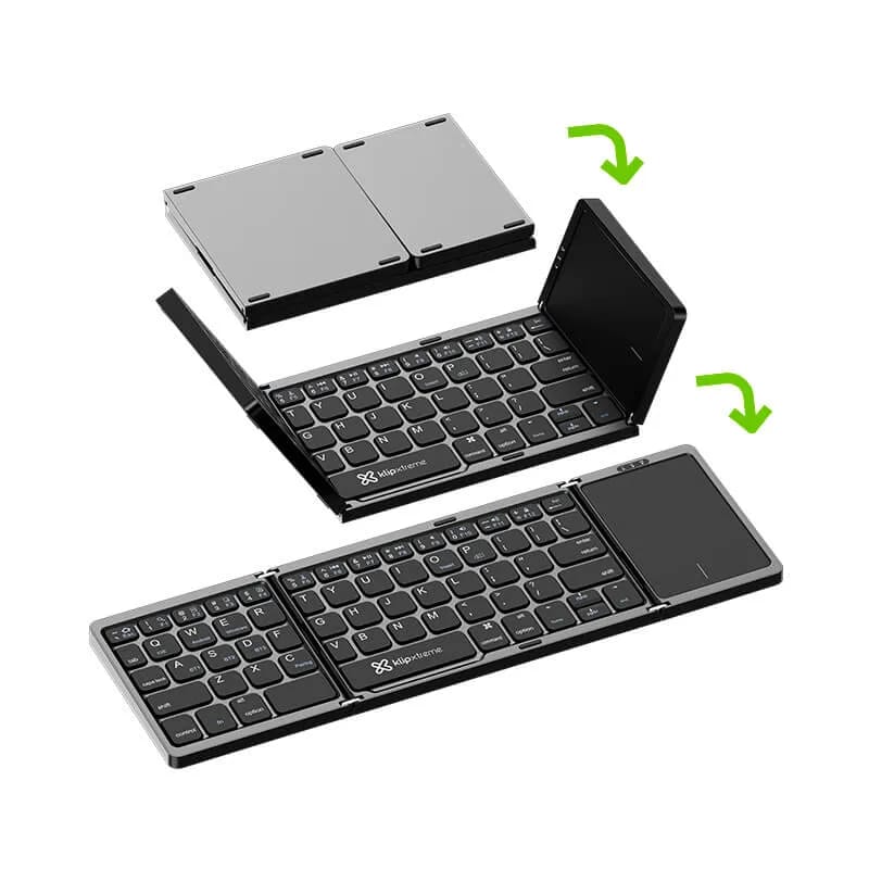 Teclado Inalámbrico Klipxtreme Flexplit Plegable con Panel Tactil Bluetooth® (KCK-650S-BK)