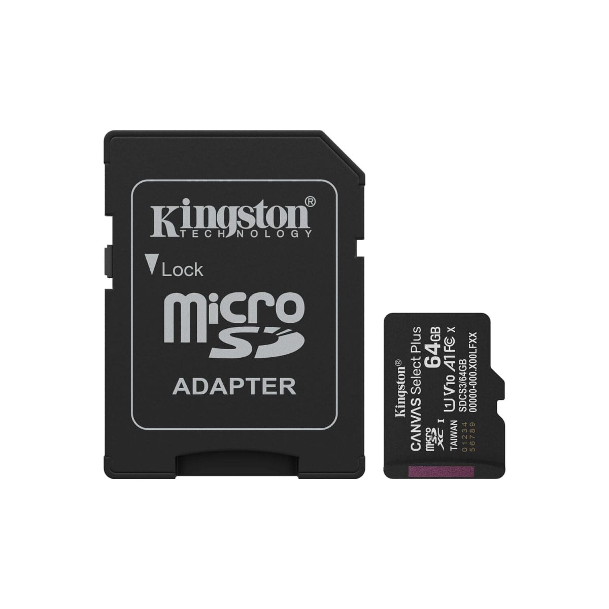 Tarjeta de Memoria KINGSTON Canvas Select Plus MicroSDXC 64GB Gen3 A1 100MB/s con adaptador