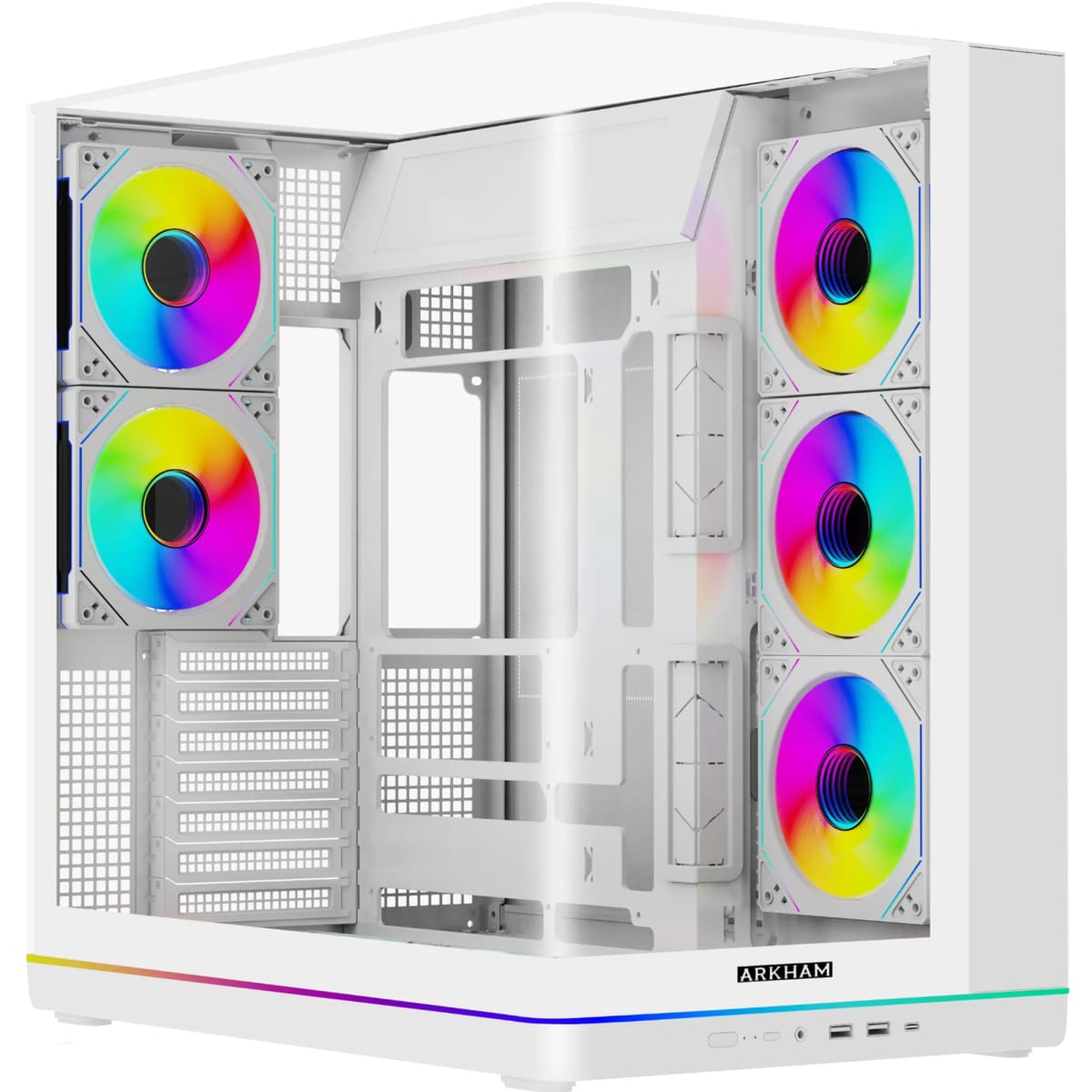 Gabinete Arkham Boreal Blanco ATX 5 fans ARGB