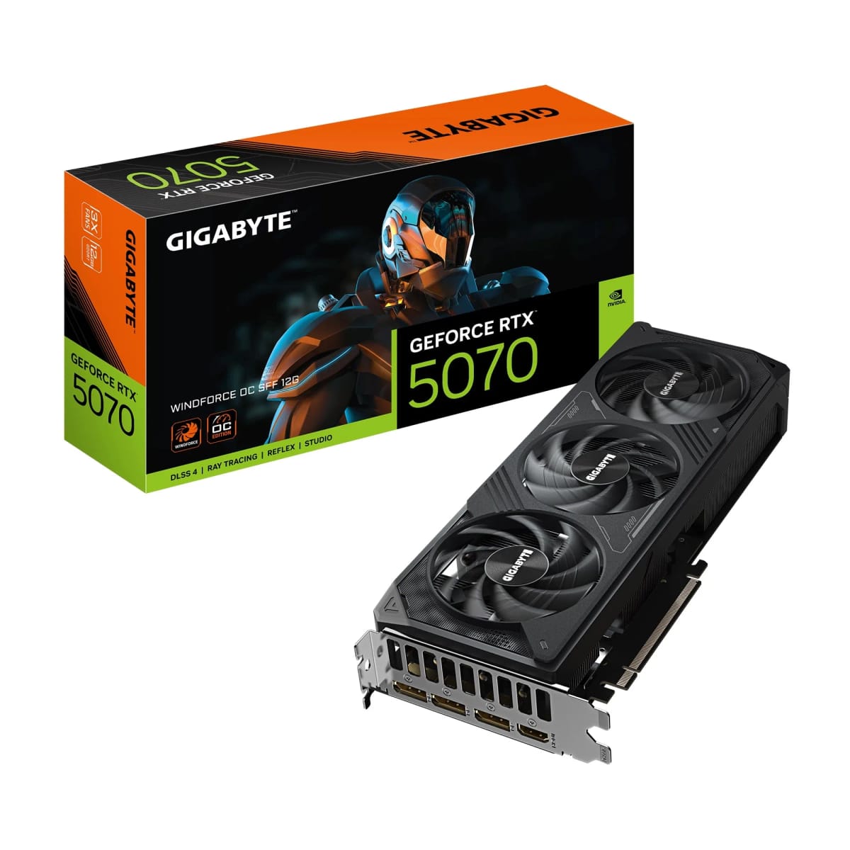 Placa de video Gigabyte RTX 5070 Windforce OC SFF 12GB GV-N5070WF3OC-12GD