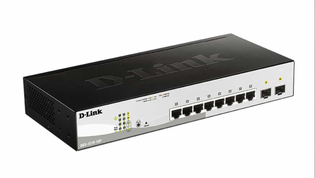 Switch D-Link DGS-1210-10P 8 puertos Gigabit PoE + 2 SFP