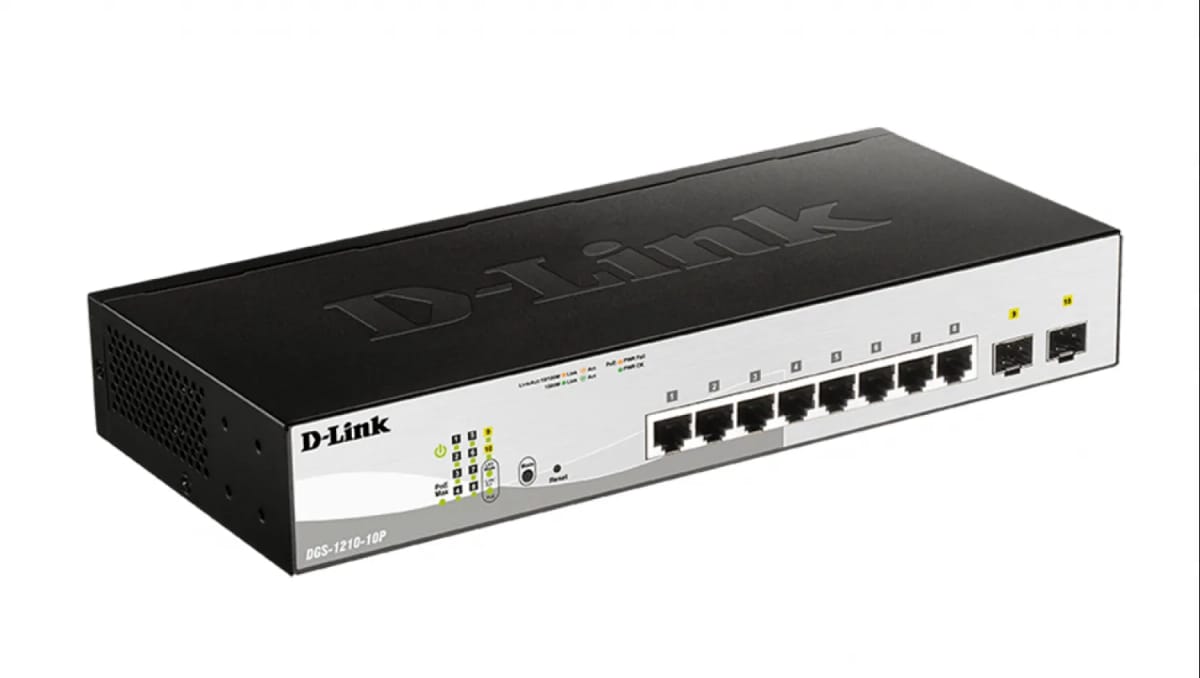 D-Link Switch DGS-1210-10P 8-PORT Gigabit 2-PORTS SFP POE