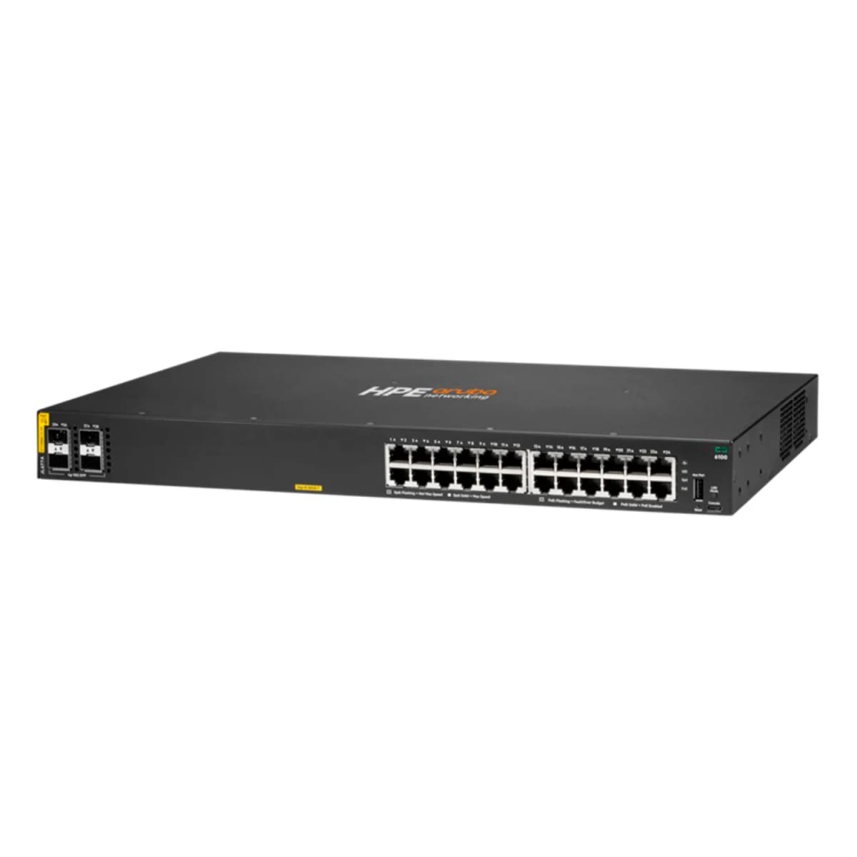 Switch Aruba 6100 24 puertos Gigabit PoE+ 370W 4 SFP+ JL677A