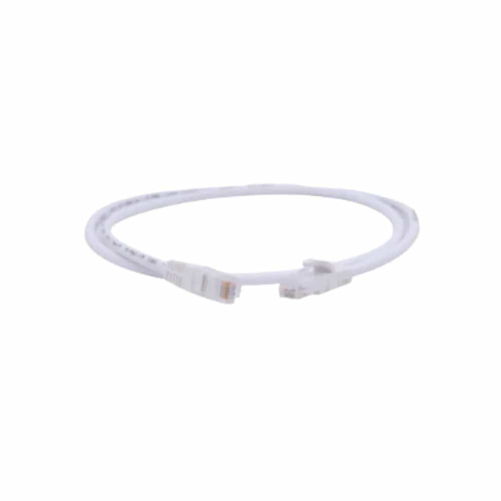 Copper, Patch Cord, RJ45, RJ45, Category 6, UTP, T568A/B, Stranded, LSOH-1, White Cable, White Boot, 1 Meter, 24 AWG