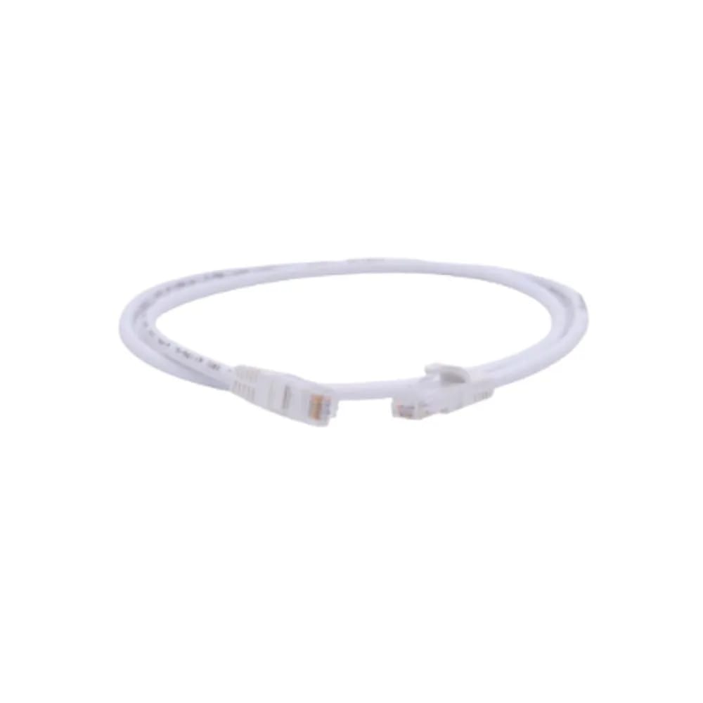 Copper, Patch Cord, RJ45, RJ45, Category 6, UTP, T568A/B, Stranded, LSOH-1, White Cable, White Boot, 1 Meter, 24 AWG