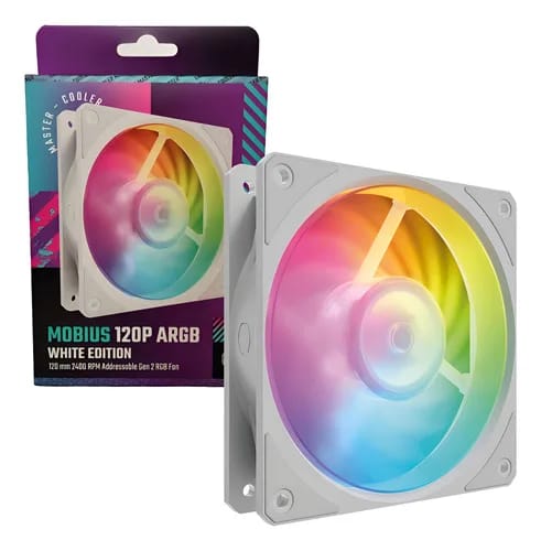 Ventilador para gabinete Cooler Master Mobius 120P ARGB White MFZ-M2DW-24NP2-R1