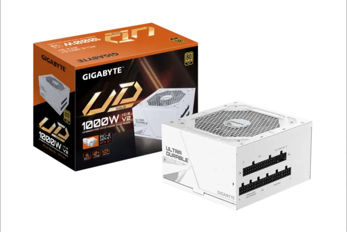 Fuente Gamer Gigabyte 1000W PG5 Ice 80 Plus Gold Full Modular