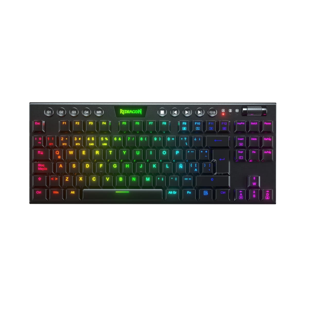 Teclado inalámbrico Redragon Horus TKL Negro K621-RGB-SP