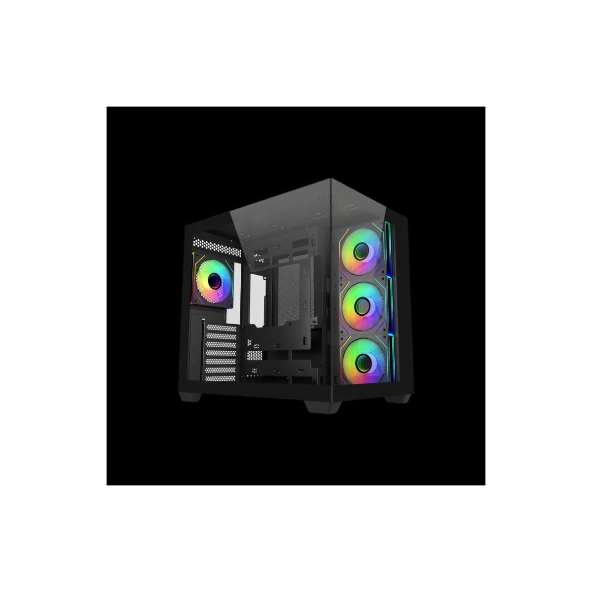 Gabinete Cooler Master Elite 681 Mid Tower 4 Fans ARGB Tempered Glass Black sin Fuente