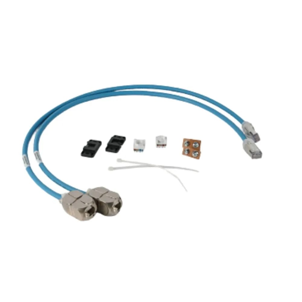 Copper, Patch Cord, In-Line Connector, RJ45, Category 6A, S/FTP, T568B, Stranded, CM/LSOH-1, White Cable, Clear Boot, 0.5 Meter, 28 AWG