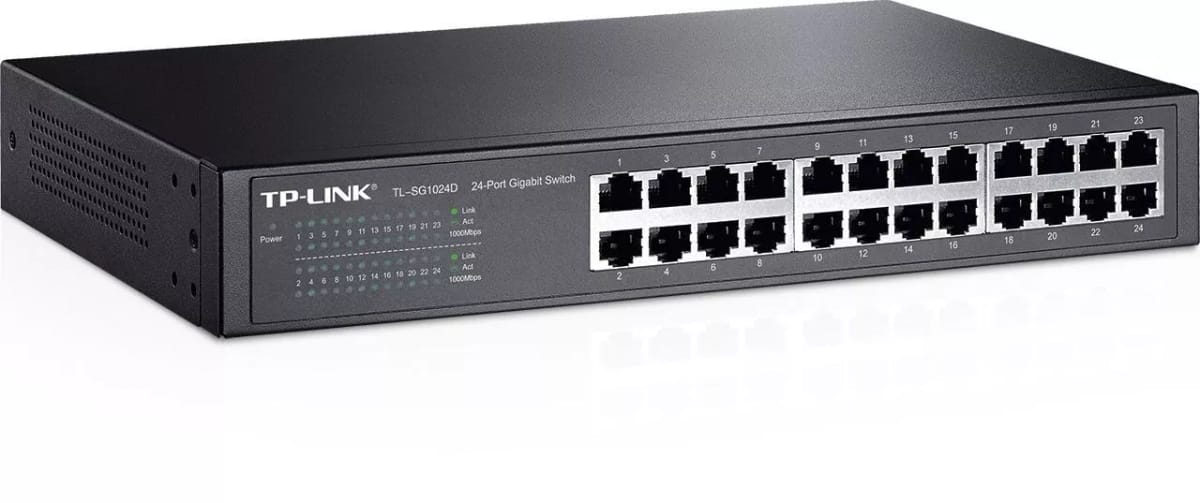 Switch TP-Link TL-SG1024D 24 puertos Gigabit 10/100/1000 no administrable de escritorio