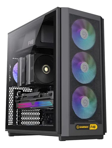 Gabinete GameMax F46 Black ATX con 4 ventiladores ARGB