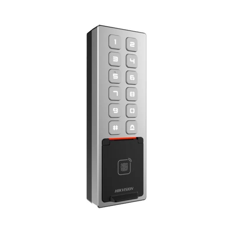 Control de acceso Hikvision huella, tarjeta, PIN y Bluetooth IP65 IK08 DS-K1T805MBFWX