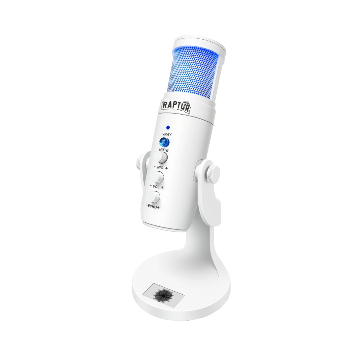 Microfono Raptor Vox PRO RGB USB para Streaming White