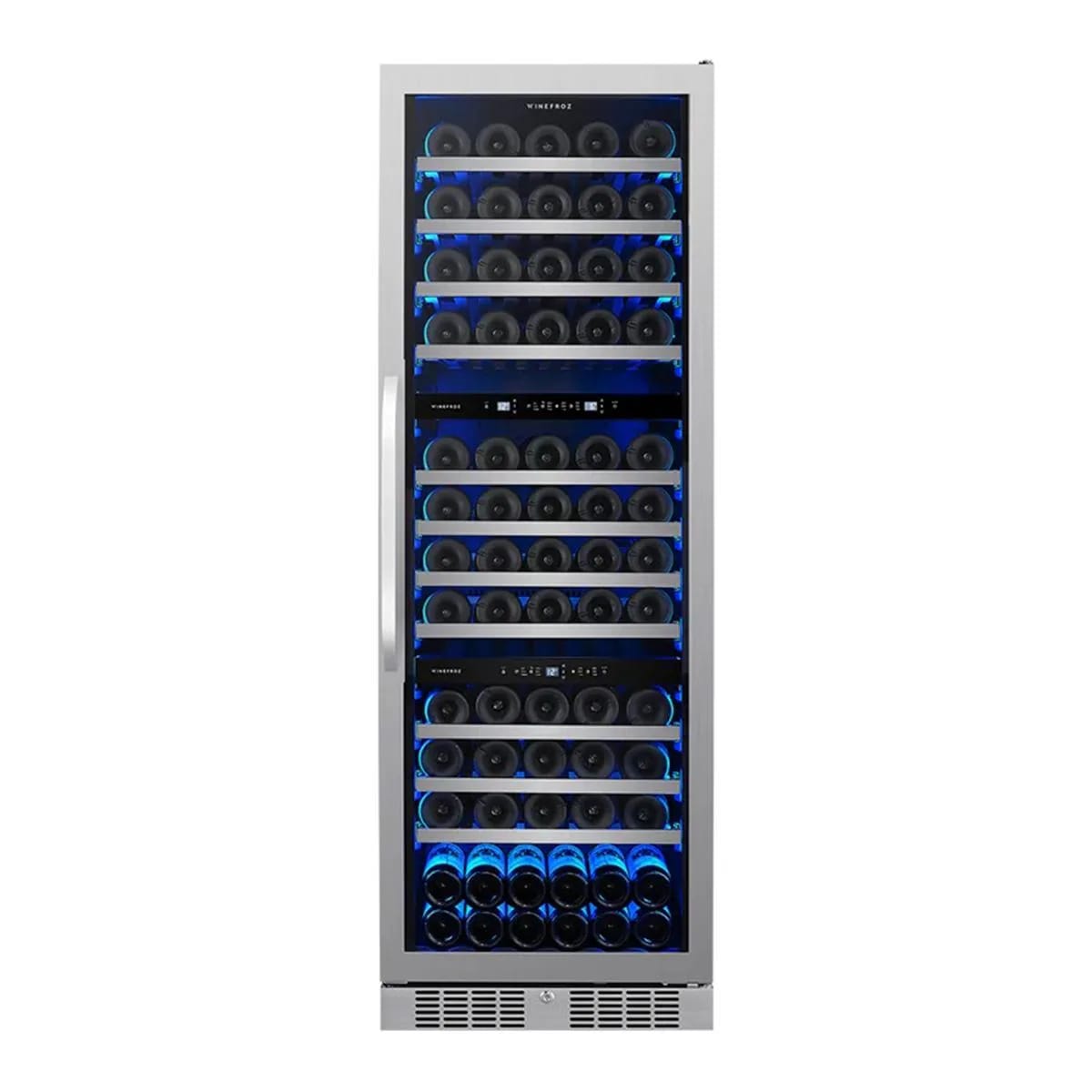 Cava de vinos Winefroz Luxury Edition WMN143T 119 botellas triple temperatura WiFi acero inoxidable