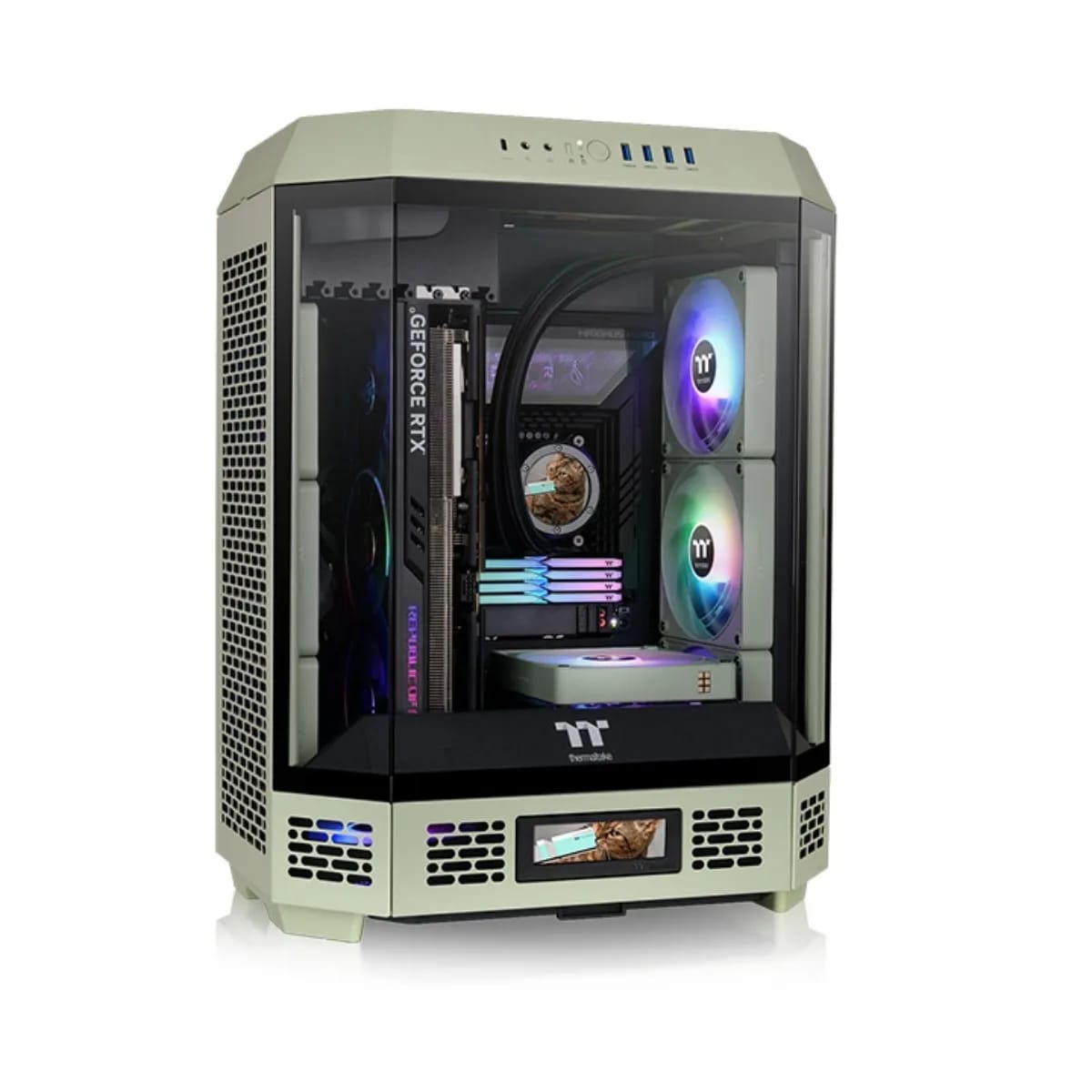 Gabinete Thermaltake The Tower 600 Matcha Green con 2 ventiladores CA-1Z1-00MEWN-00
