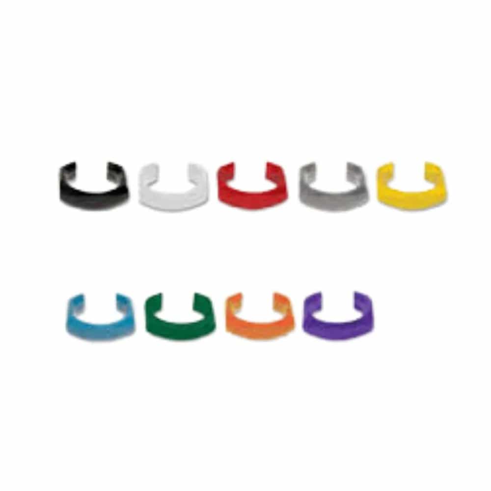 Colored clips are available to provide supplemental color coding for plugs and patchcords. The Color Coding Clips for Z-MAX and MC6