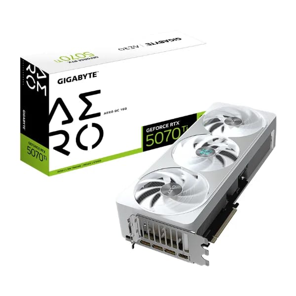 Placa de video Gigabyte RTX 5070 Ti Aero OC 16GB White GV-N507TAERO OC-16GD