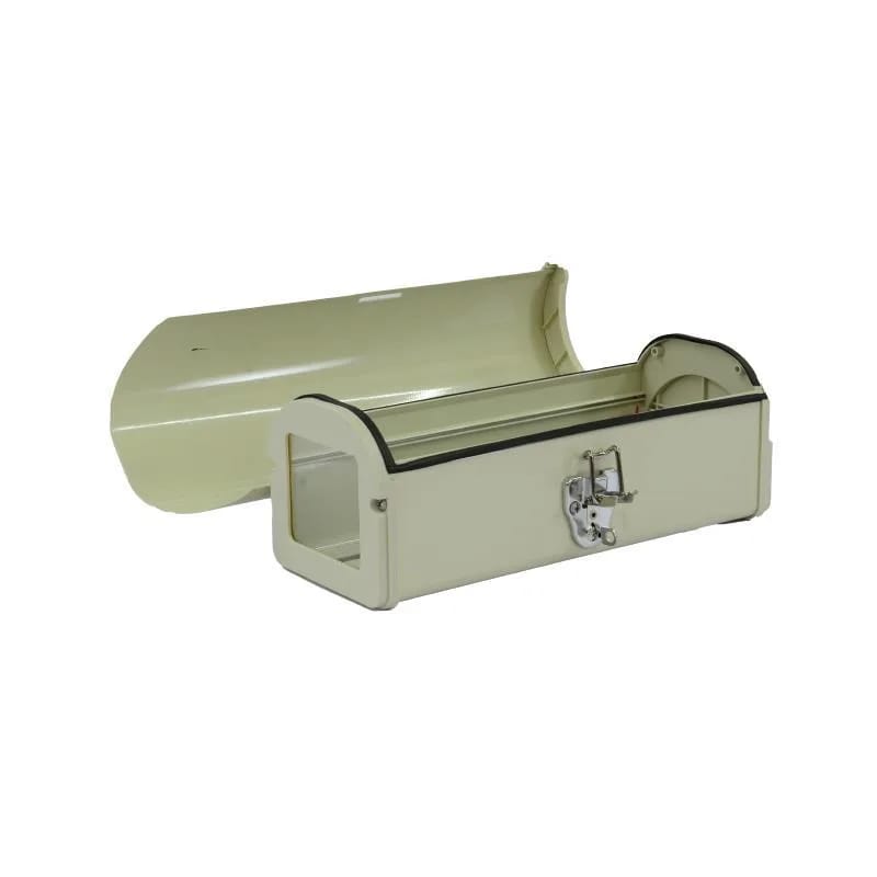 Gabinete exterior dLux GL617 aluminio beige 33,6cm con tapa rebatible lateral
