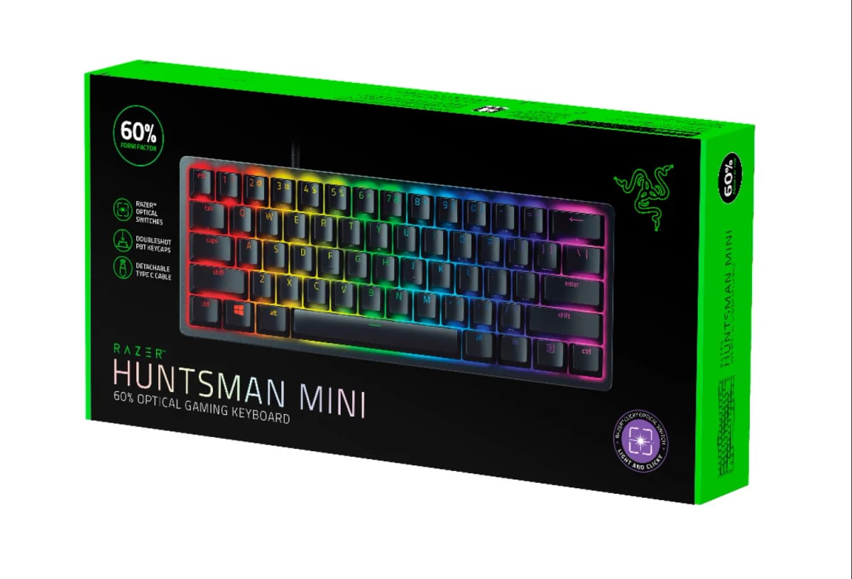 Teclado Gamer Razer Huntsman Mini Purple-Switch Clicky Español