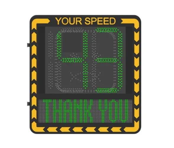 Cartel de señalización vial con radar Hikvision YJP7681-188-RL/GLE pantalla LED 8 dígitos