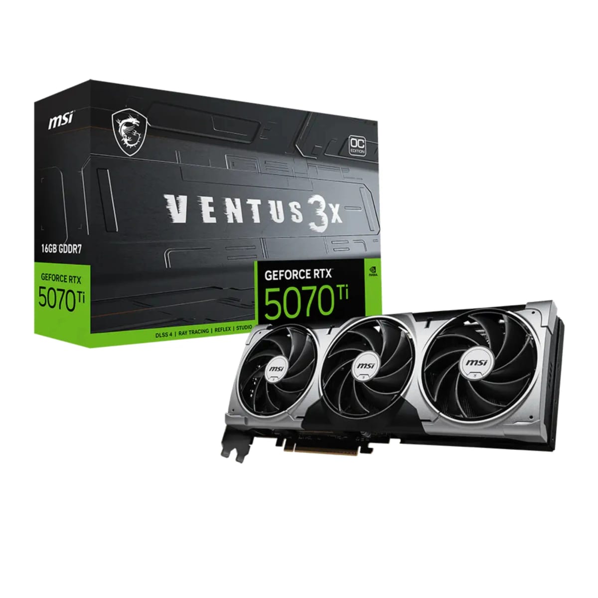 Placa De Video MSI GeForce RTX 5070 Ti Ventus 3X OC 16GB GDDR7 912-V531-454